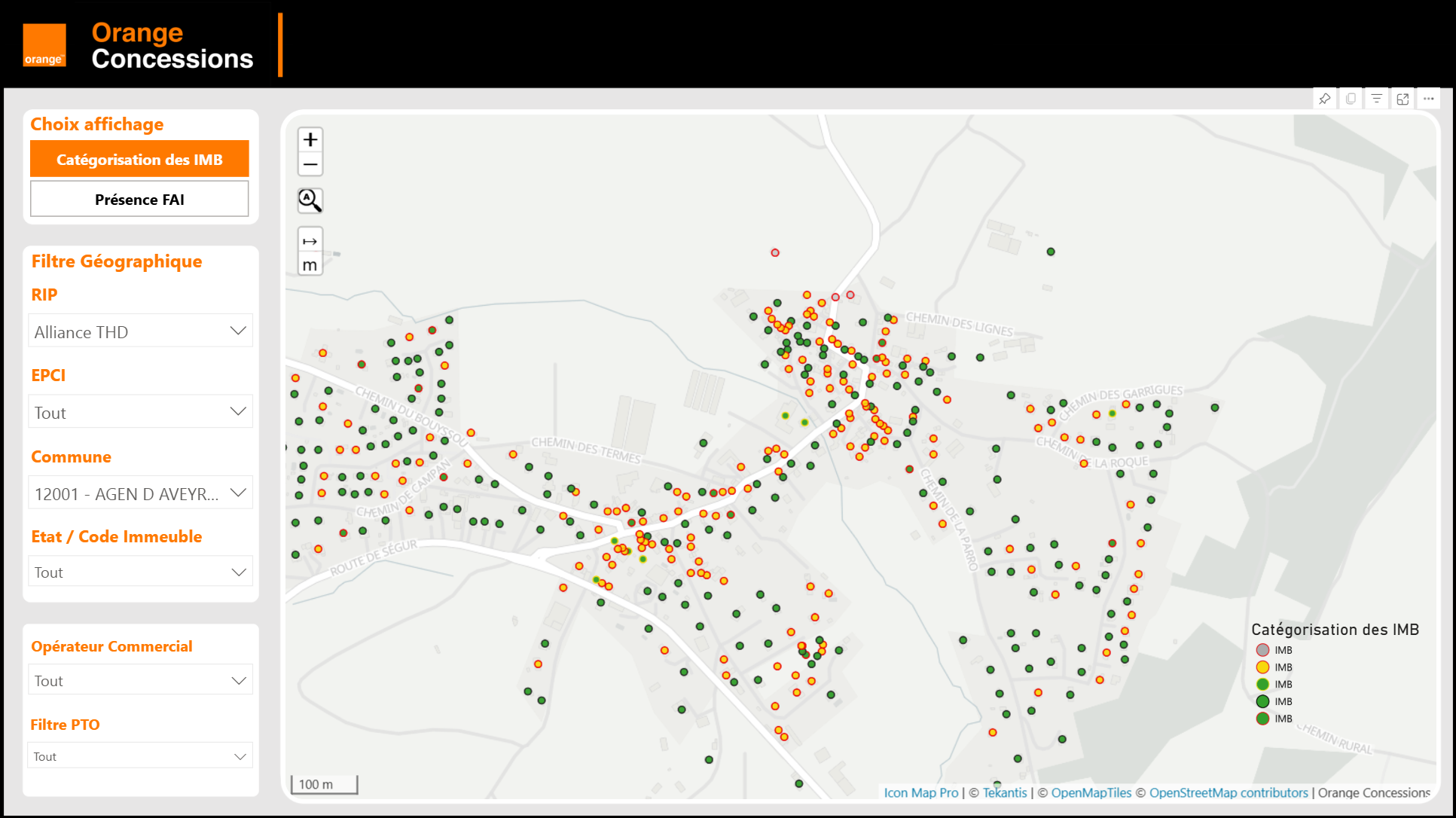 Orange Concessions nationwide coverage dashboard